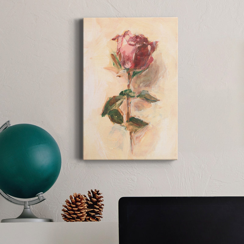" Painterly Rose Study I ", 48" H x 32" W x 1" D