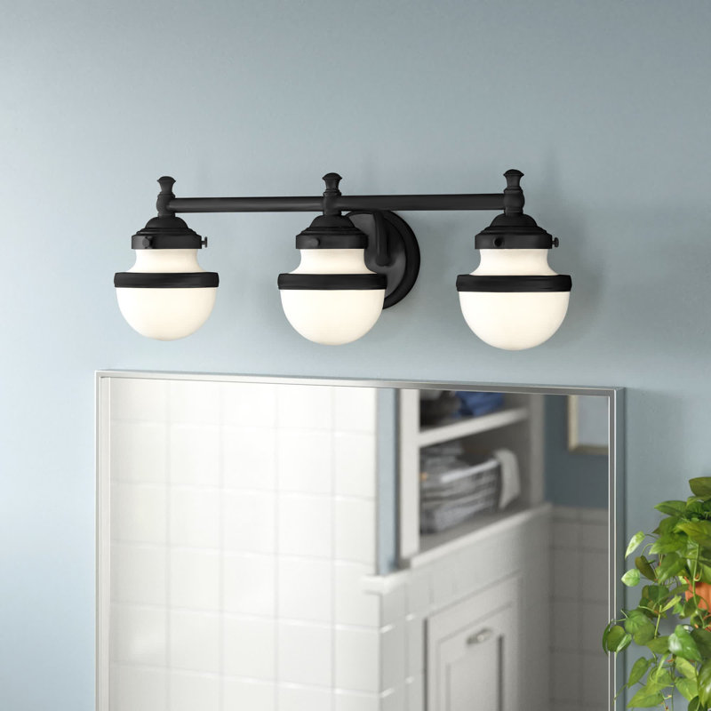 Aseret Dimmable Vanity Light, Old Bronze, 8.25" H x 24" W x 7.25" D, 3 Lights