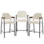 Ensemble de 3 tabourets de comptoir à structure en métal robuste et rembourrés Nishi-132393633