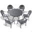 Ensemble de 5 meubles de patio en fonte d'aluminium-2138023181