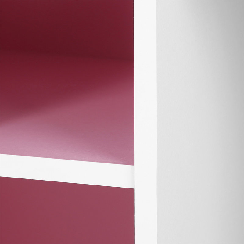 Kaidence 5-Cube Reversible Open Shelf Bookcase, White/Pink