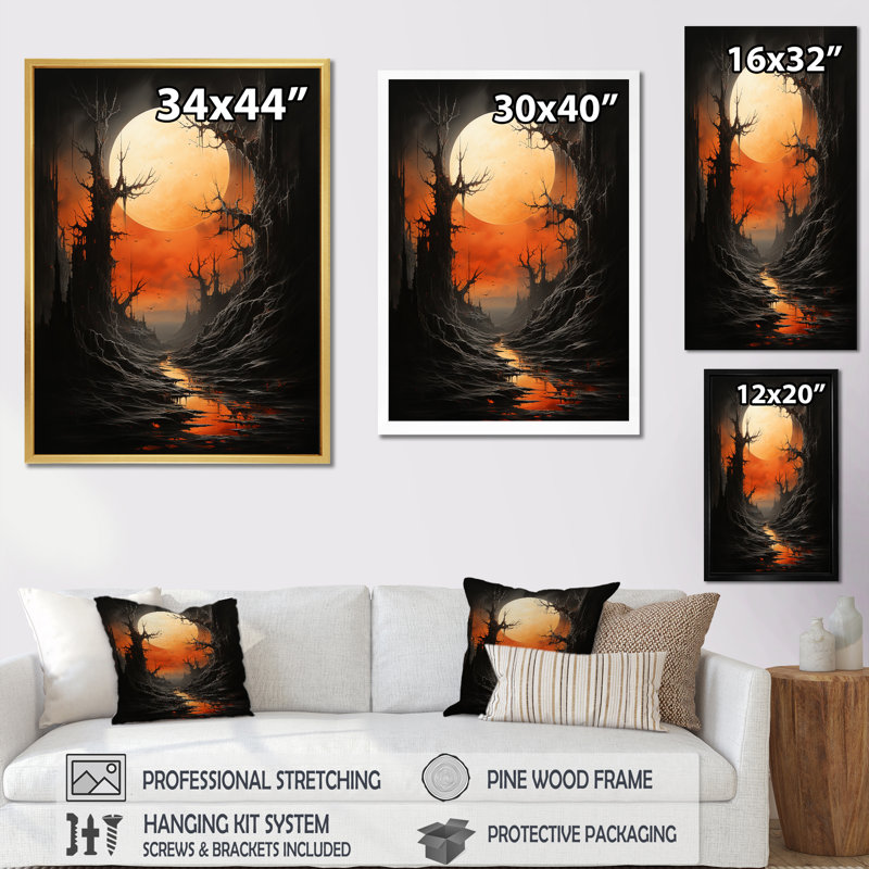 Lune ébène Eclipse Silence II, Toile tendue, H 32 po x l 24 po x P 1 po