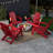 Set Of 8 Foldable Outdoor Adirondack Chair With Cup Holder-1222245845
