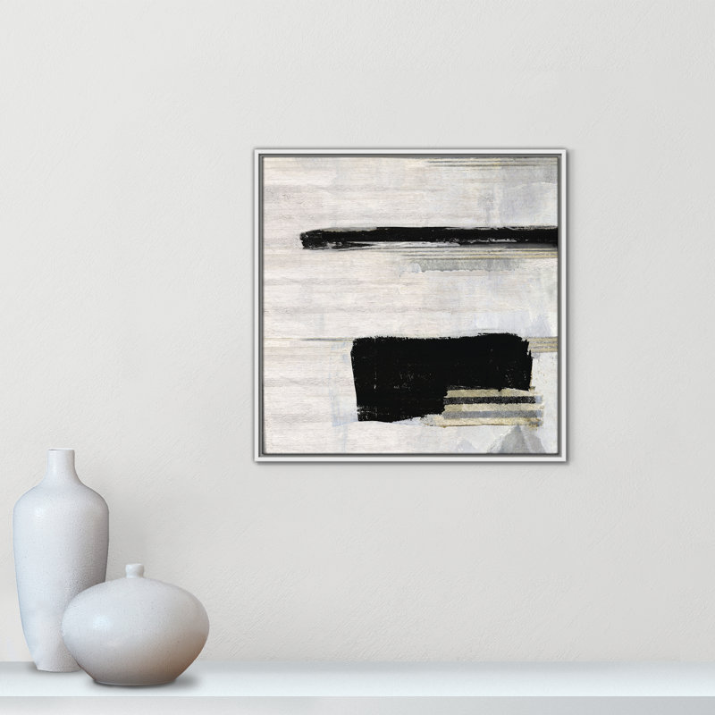 «La Bande II» par Sally Swatland, Cadre flottant blanc, H 25,5 po x l 25,5 po