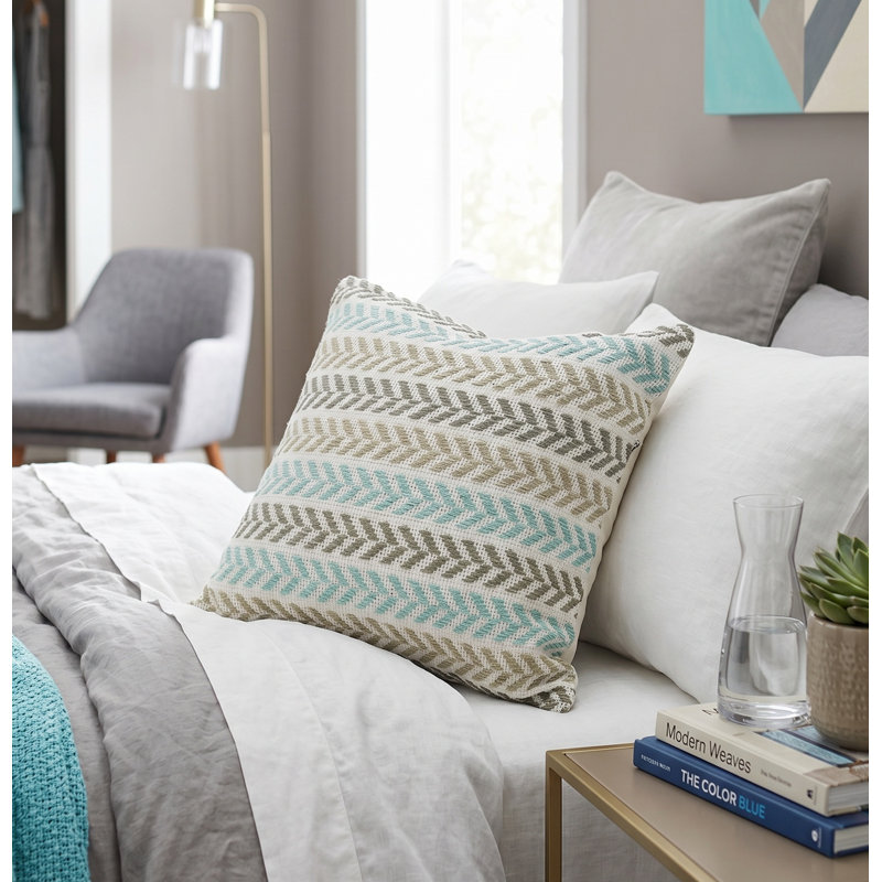 Coussin 100% coton tissé à la main, Turquoise, Housse de coussin seulement - sans coussin