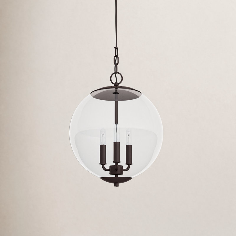 Patterson 3 - Light Shaded Globe Chandelier in Oil Rubbed Bronze, Oil Rubbed Bronze