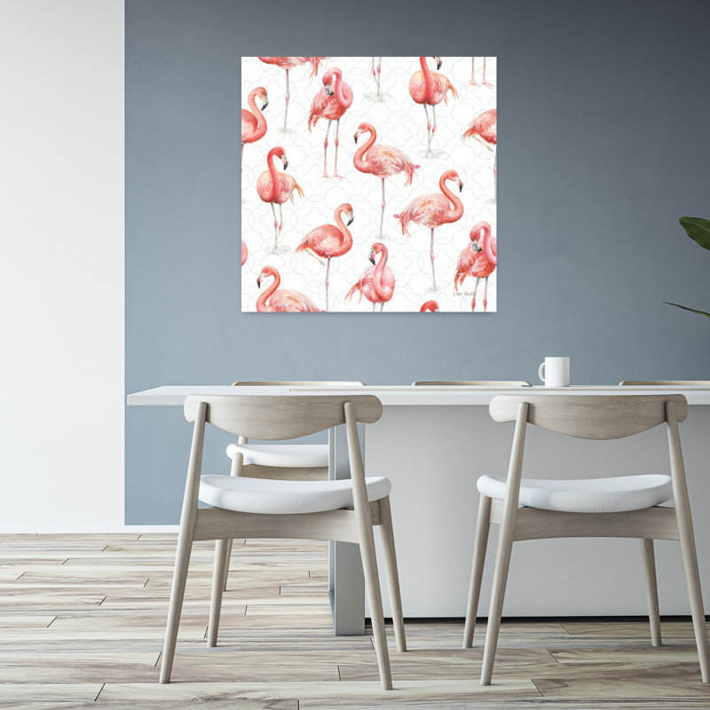 Motif gracieusement rose Ia Flamingo, art tropical, H 32 po x l 32 po