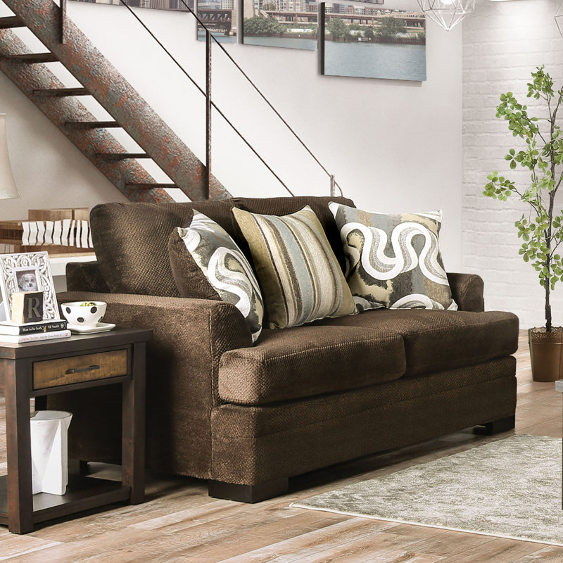 Causeuse en chenille de 70 po Alberta, Brun