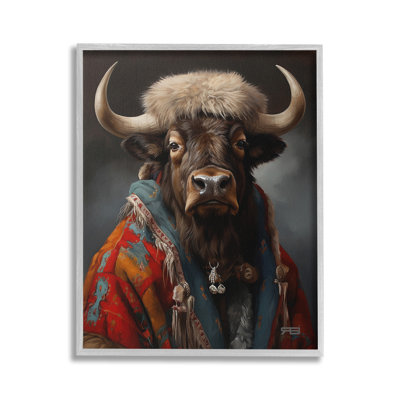 Bc-335_FG " Cattle With Traditional Clothing Single Picture Frame " by RB on Canvas