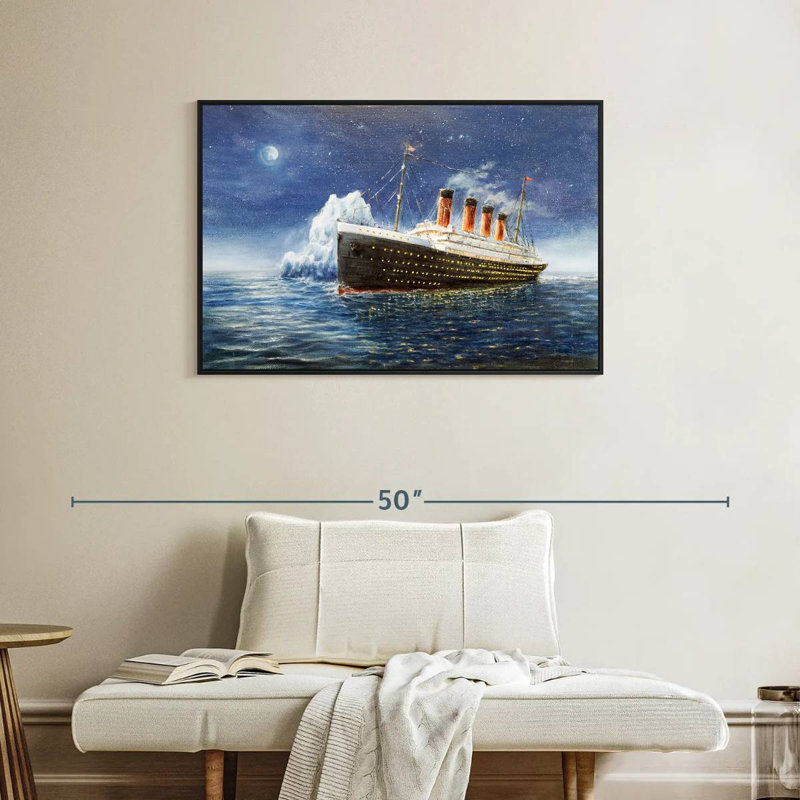 Titanic, Cadre flottant noir, 37 po x 25 po