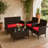 Jasmin - Person Patio Conversation Set with Cushions-1113220786