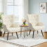 Fauteuil à oreilles rembourré en fausse fourrure avec pieds en métal Modern
