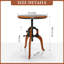 American Antique Industrial DIY Crank Table Wooden Three-Legged Table Bar Table Accent End Table-1272608583