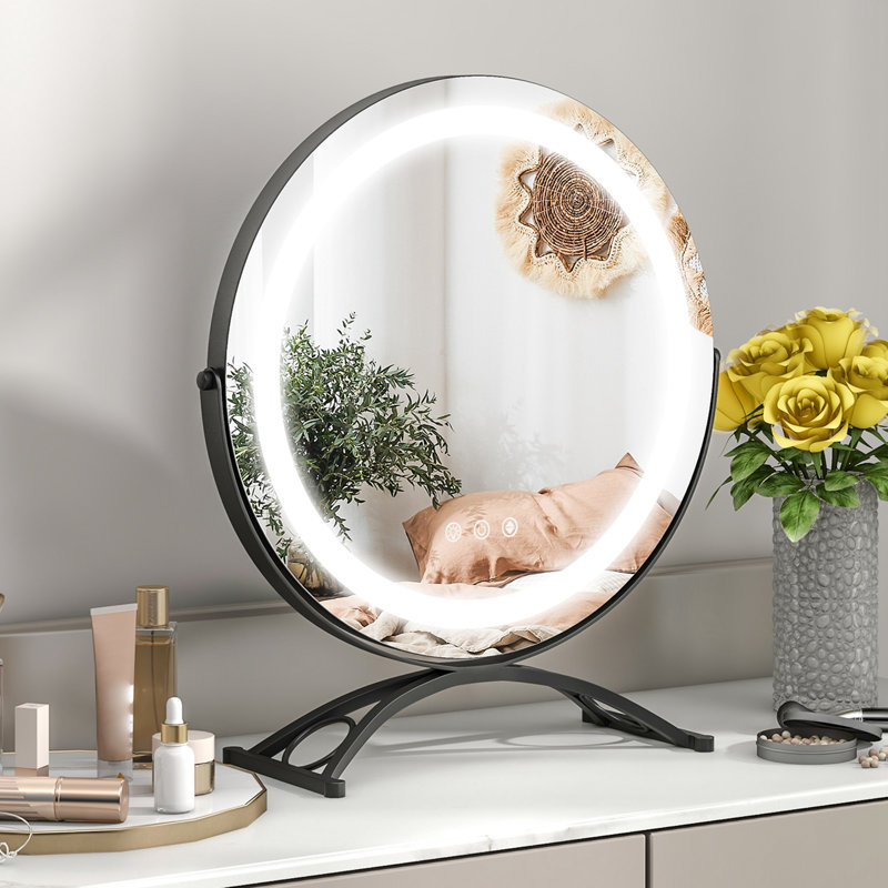 Miroir de salle de bain Jackalynn, Noir