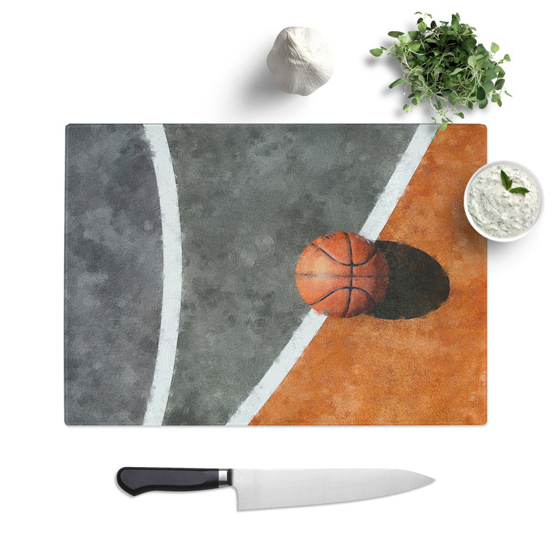 Basketball Court Painting Chopping Board, 0.4cm H x 20cm W x 29cm L