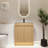 28" Oak Laundry Utility Cabinet with Stainless Steel Sink