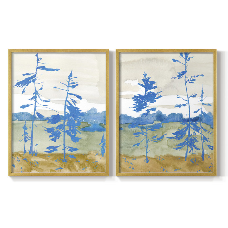 Épinette Cerulean I - impression encadrée de qualité supérieure - prête à être accrochée - aucun clou requis - aucun clou requis