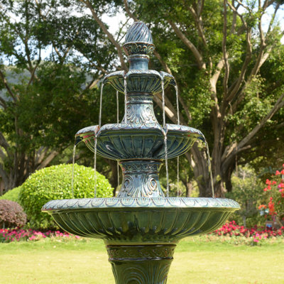 Fontaine à 3 niveaux en céramique Shiloh - Élégance, sans lumières