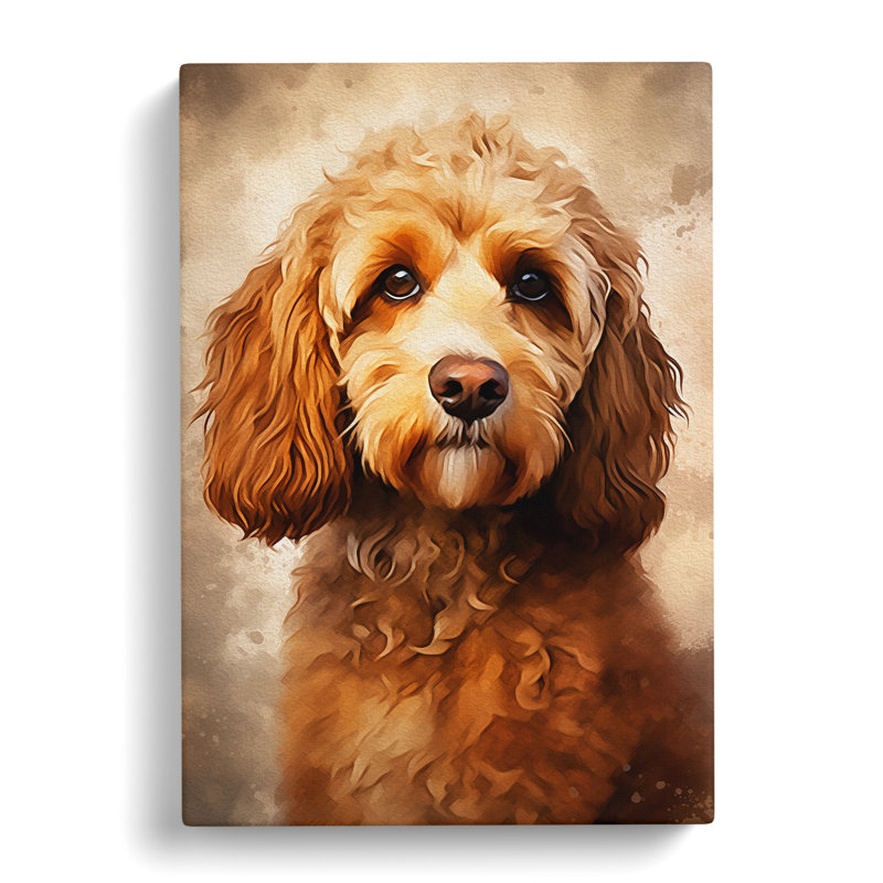 Cockapoo Digital No.3 - Wrapped Canvas, 76cm H x 50cm W x 3cm D