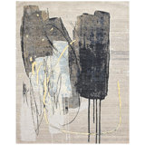 Hand Woven Silk and Wool Abstract Area Rug
