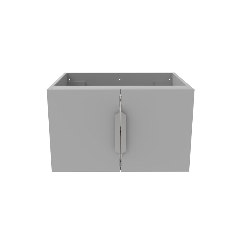 Alpine 24" Wall Mounted Single Bathroom Vanity Base, Gray/Brushed Nickel