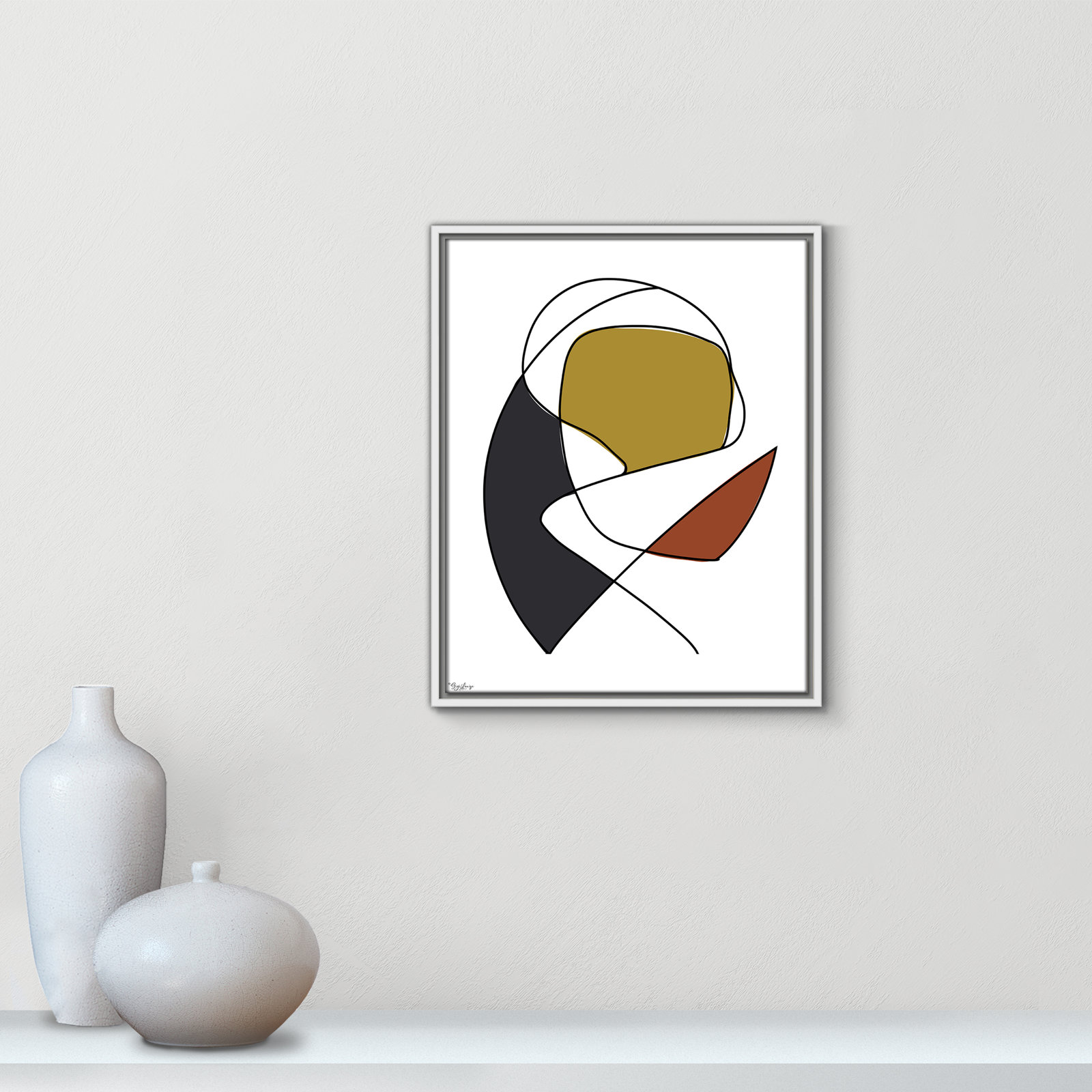 Paige "Abstract Tribeca 3" Print, 21.5" H x 17.5" W x 2" D, White