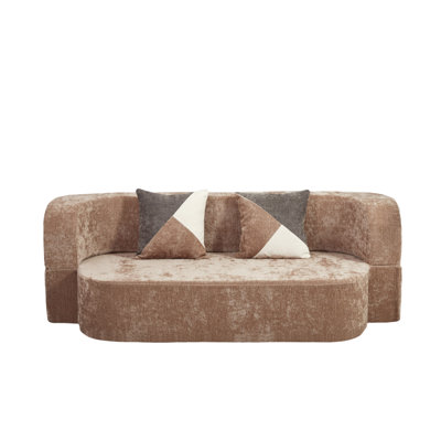 Canapé-lit en coquille d'œuf, canapé convertible désossé de 78,74 po avec tissu moelleux doux, éponge à haute densité 33D, canapé-lit sans assemblage avec coussins pour le salon, la chambre à coucher et la chambre à coucher