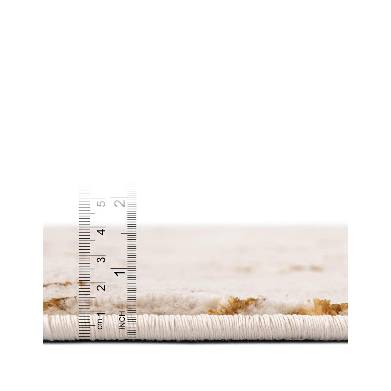 Tapis noir et doré Latitude Run® Colonne Nikica, Tapis de couloir 2 pi 7 po x 12 pi