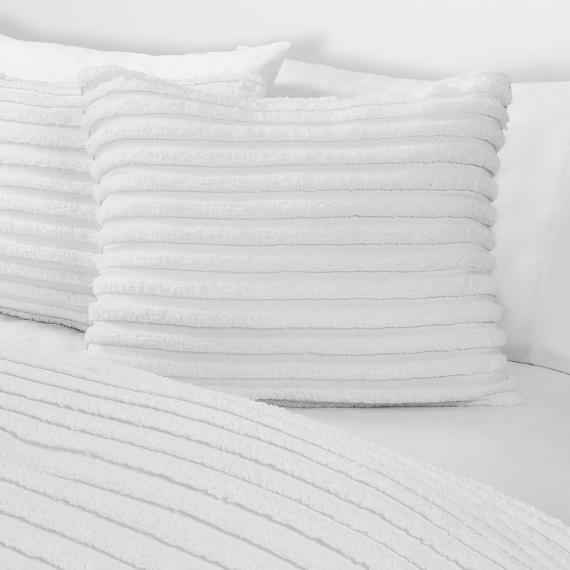 Darcy Comforter Set, White, Twin Comforter + 1 Standard Sham
