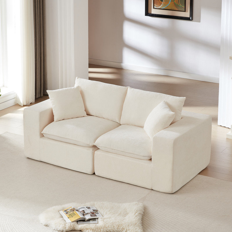 Canapé modulaire surdimensionné en chenille 76,74 po