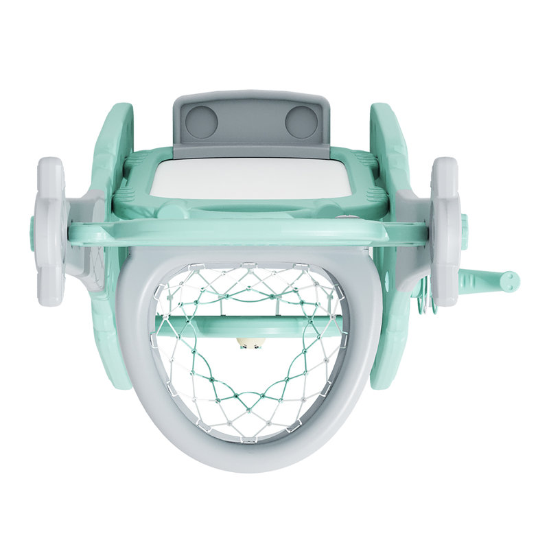 Isabelle & Max Boughton Adjustable Height In-Ground Basketball Hoop with Basketball(s) Included, Green