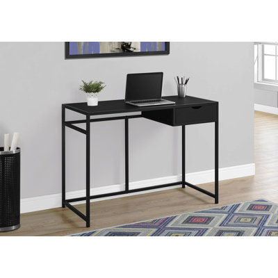 Bureau d'ordinateur, bureau personnel, ordinateur portable, tiroir de rangement, L 42 po, travail, stratifié, métal, contemporain, moderne