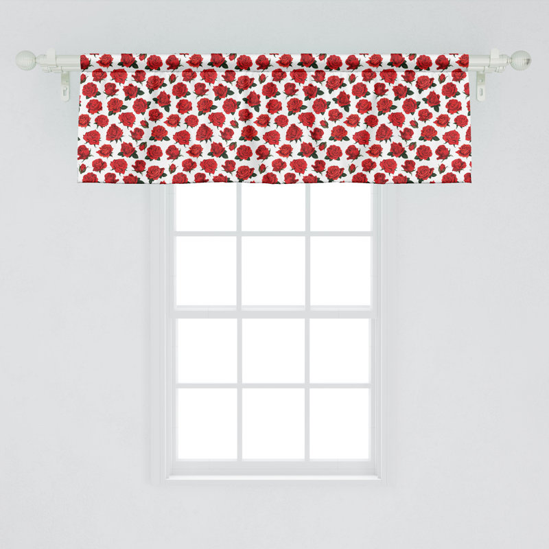 Cantonnière Ambesonne Roses, ensemble de 2 valentines romantiques 92247, L 54 po x L 12 po