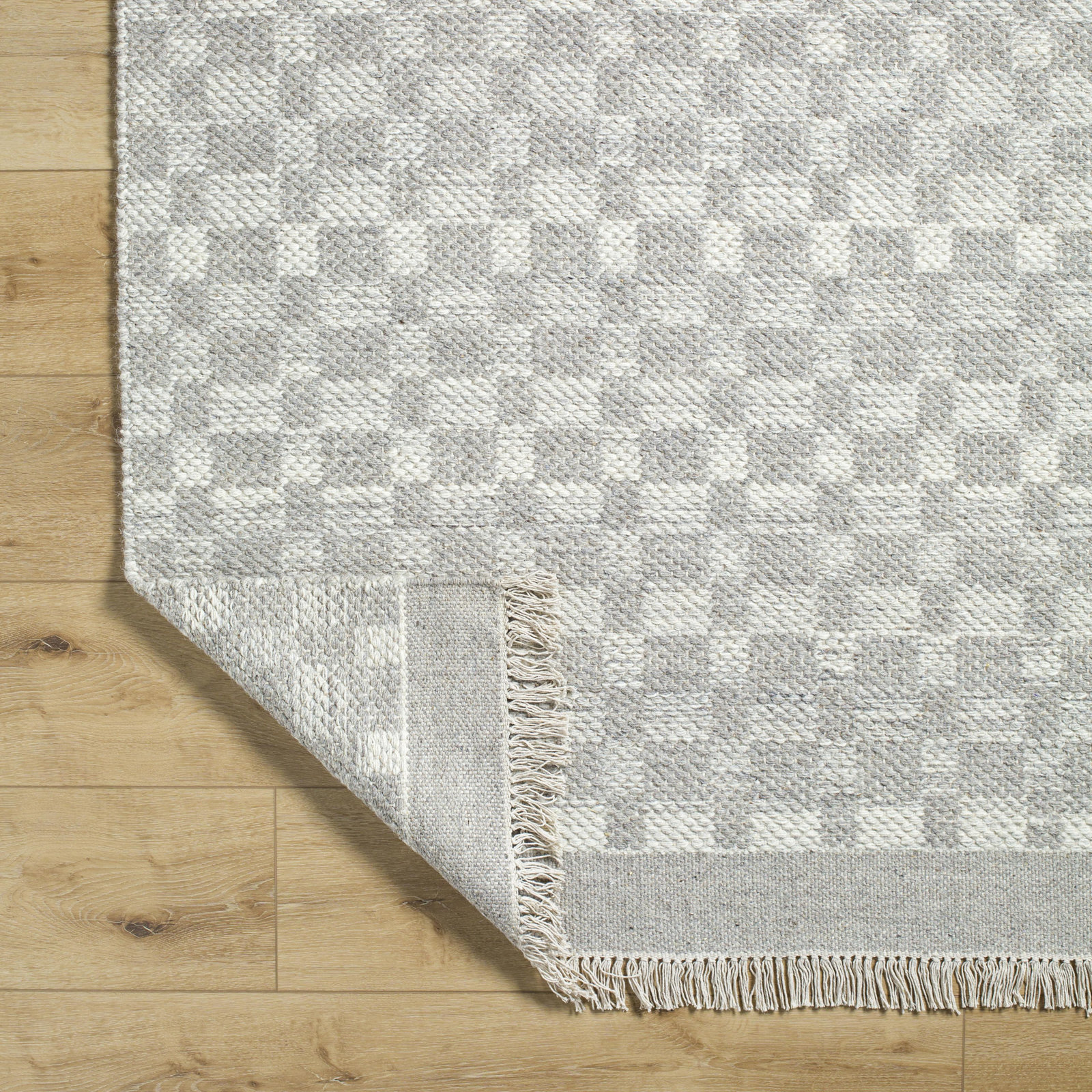 Lavande Hand-Woven Plaid Rug, Rectangle 8'10" x 12'