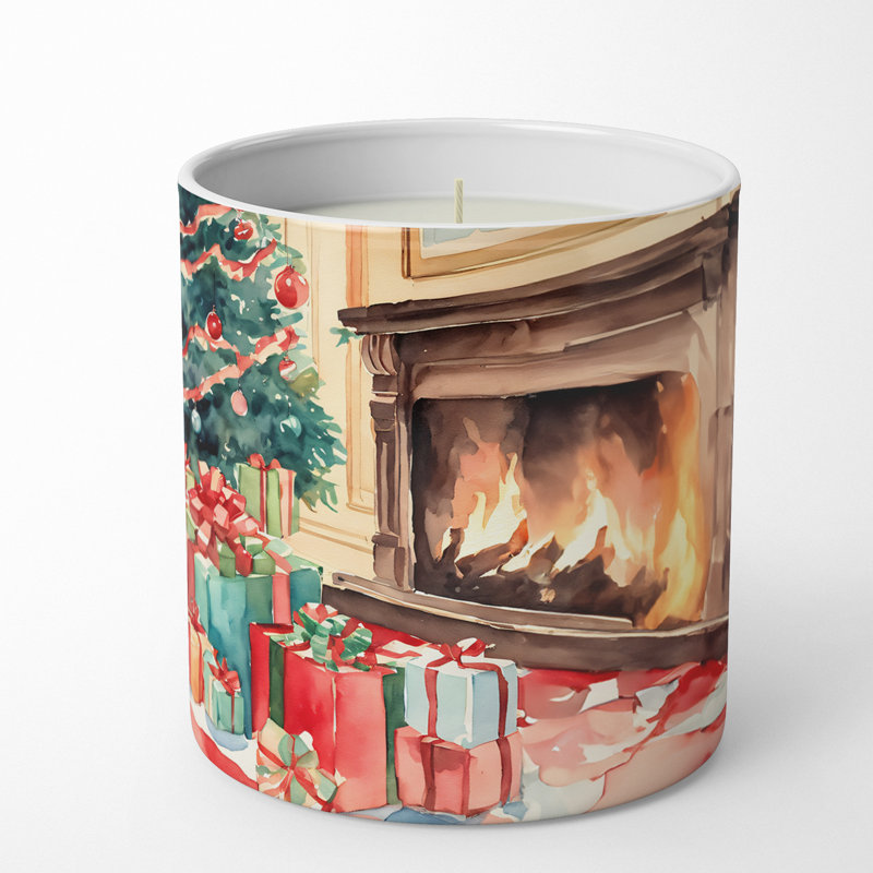 Bougie de Noël parfumée avec support en céramique