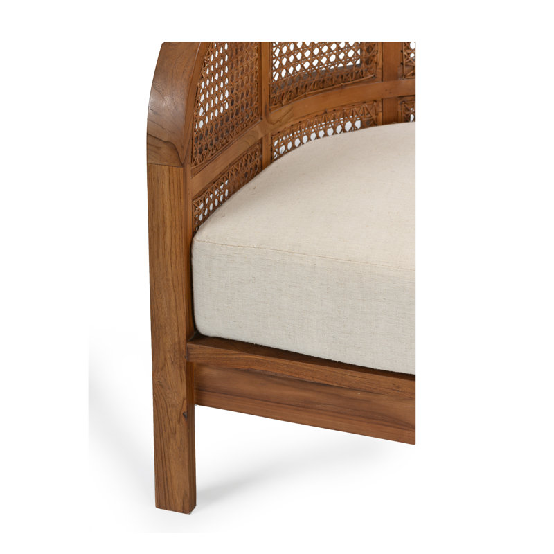 Fauteuil demi-tonneau en lin 32 po