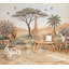 Papier peint safari, girafe, paysage de savane-664020891-664020892