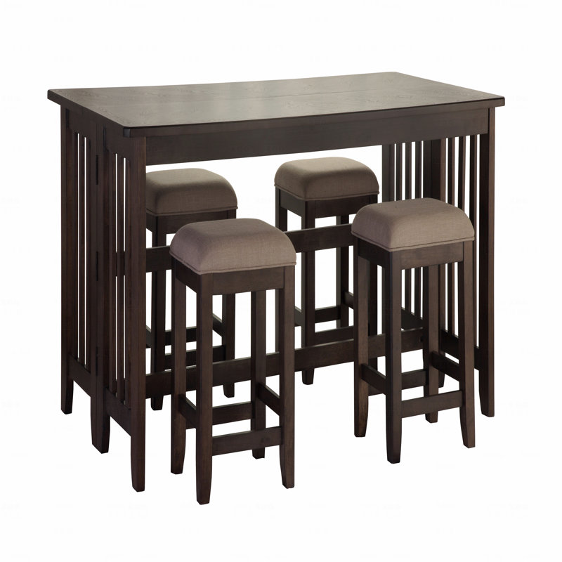 Drop Leaf Table W/ 4 Dining Stools