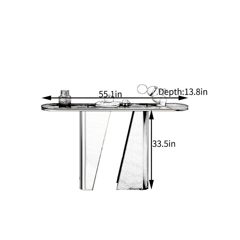 Console de style italien de luxe, H 33,5 po x l 55,1 po x P 13,8 po, Ivoire/doré