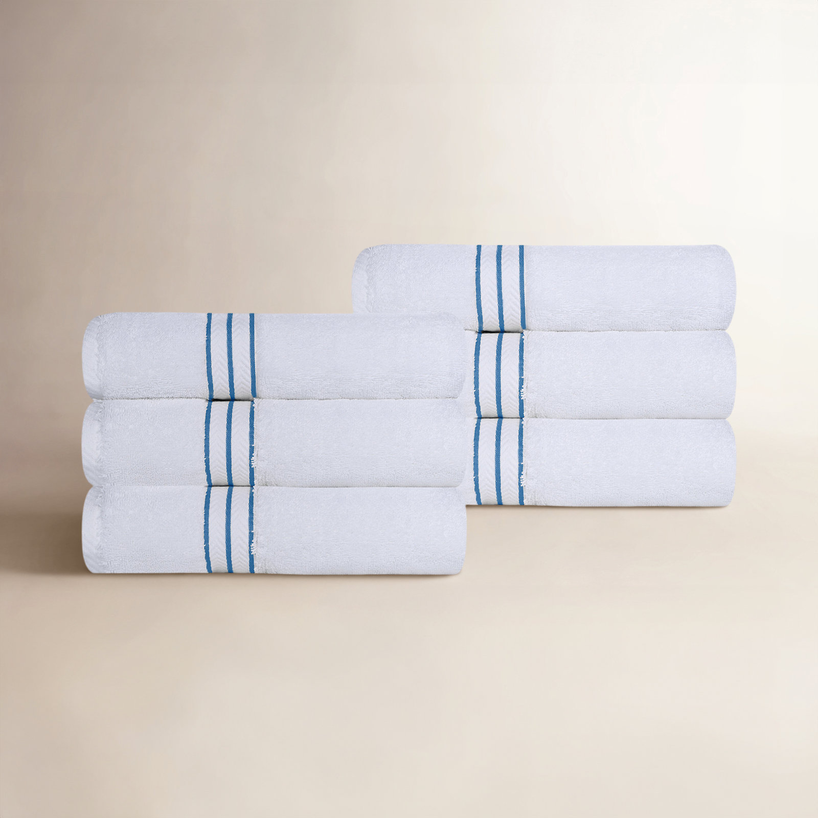Josann Turkish Cotton Hand Towel Set, Light Blue