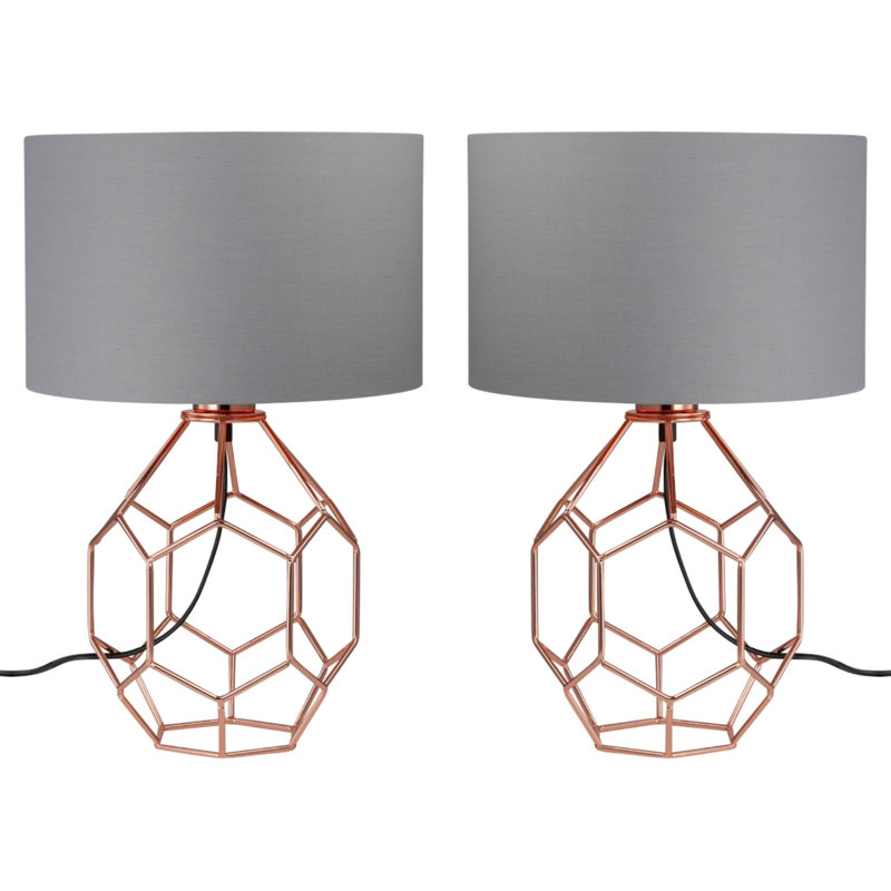 Gatson Metal Table Lamp, Grey