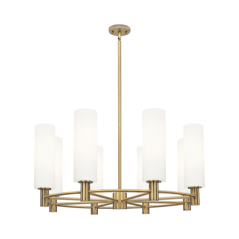 Lustre suspendu 8 lumières Crown Point, Blanc