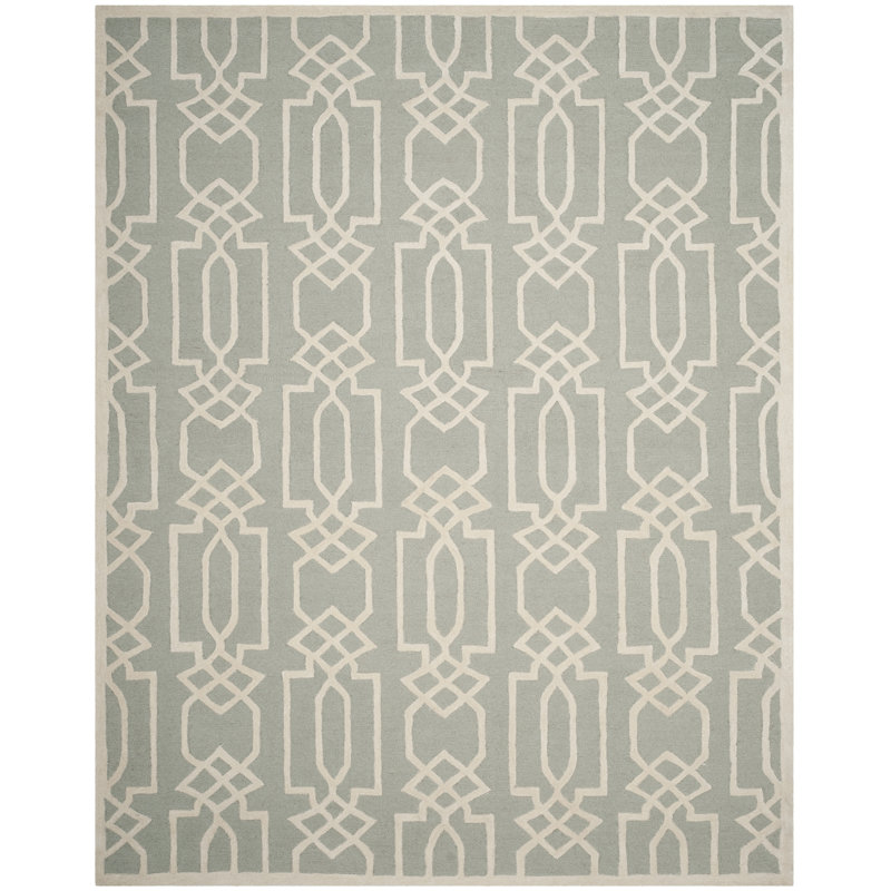 Zandbergen Hand Tufted Wool Damask Rug, Rectangle 8' x 10'