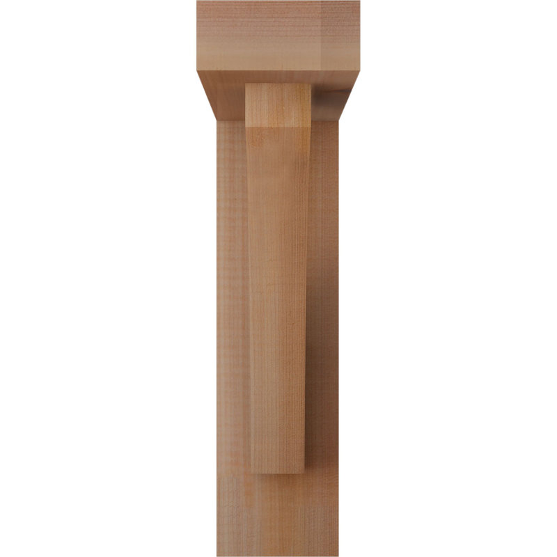 Thorton Block Bracket with Offset Brace, 14 x 14, 3 1/2"W Western Red Cedar (Smooth)