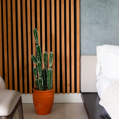 Cactus artificiel en pot terre cuite