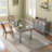 Crystal Diamond Glass Dining Table & Mirrored 3-Drawer Sideboard Set