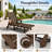 Brown Outdoor HDPE Adjustable Reclining Chaise Lounge Chair With Wheels & Cup Holder (Set of 2)-2008686231-2002182210