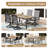 6 - Person Outdoor Patio Dining Set, Breathable Pvc-Coated Polyester Swivel Patio Chairs And Rectangular Dining Table, All Weather Dining Set For Lawn, Garden, Backyard-125561208