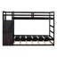 Lit simple superposé simple avec escalier stable et rangement fonctionnel - Bois massif pour les chambres à coucher - Structure en pin gigogne-648572593