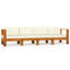 Canapé de patio rectangulaire en acacia de 23,6 po de largeur avec coussins Nordista-1220986670